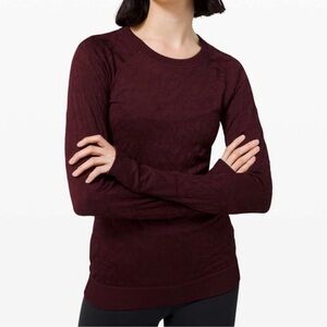 Lululemon Rest Less Long Sleeve Pullover in Garnet